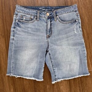 Seven7 Sunset Bermuda Frayed Hem Denim Shorts